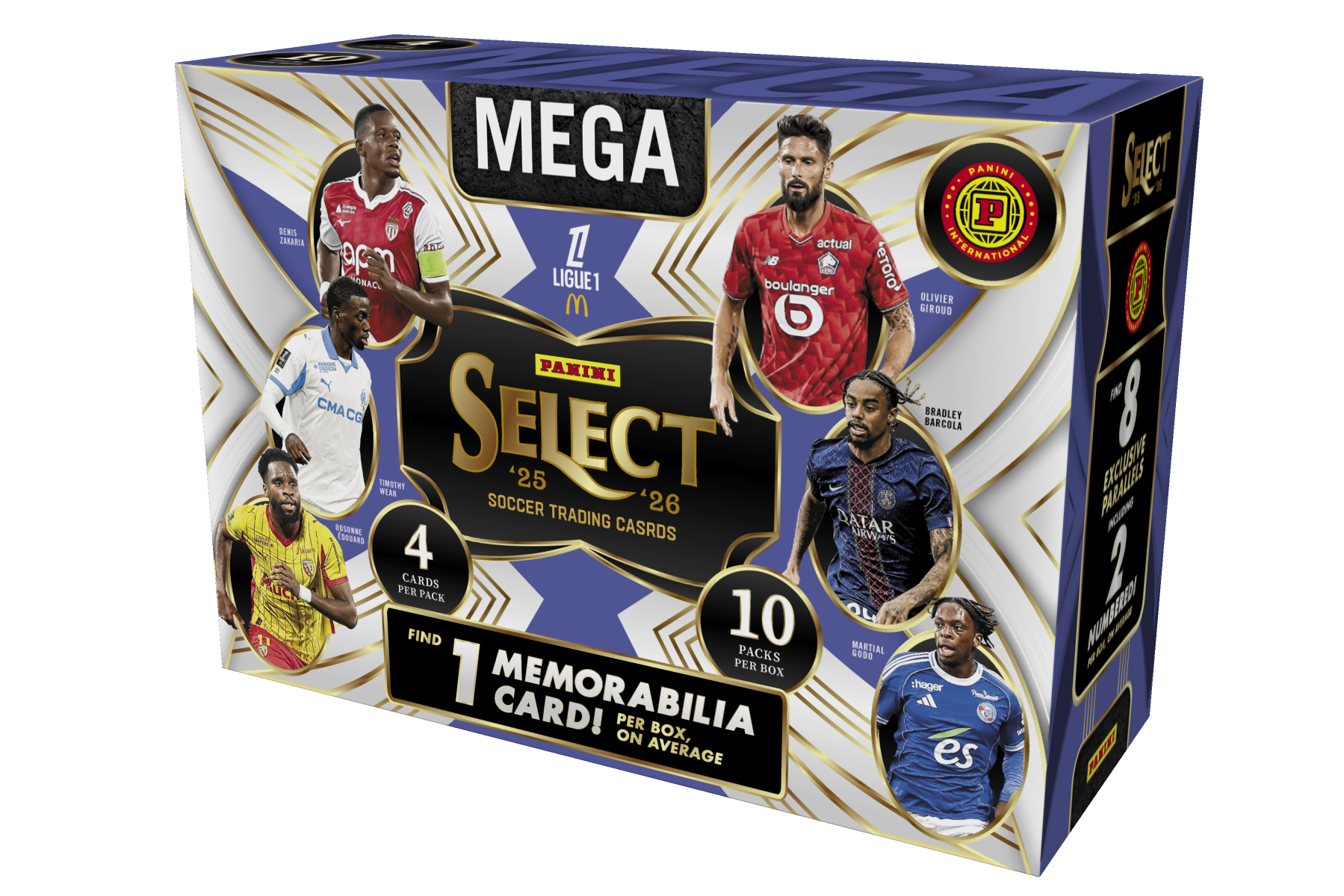 2025-26 Panini Select Ligue 1 Trading Card Box (Hobby International Mega Box)