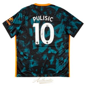 Christian Pulisic Autographed 2021-22 Chelsea FC #10 Replica Teal/Orange Third Jersey ~Open Edition Item~