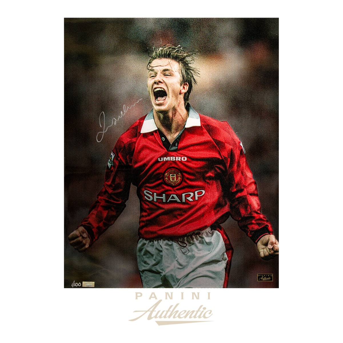 David Beckham Autographed 16X20 "Charity Shield Goal" Photograph ~Limited Edition to 100~