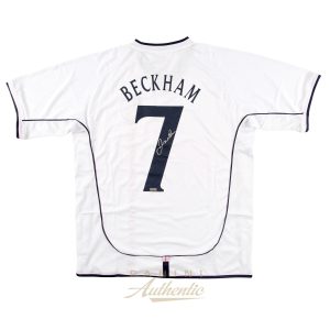 David Beckham Autographed #7 England 2002 Replica Home Jersey ~Open Edition Item~