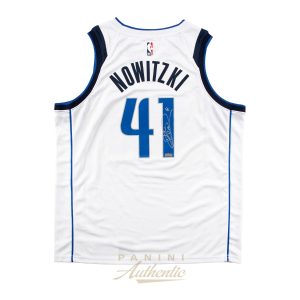 Dirk Nowitzki Autographed Nike Dallas Mavericks White Swingman Jersey ~Open Edition Item~