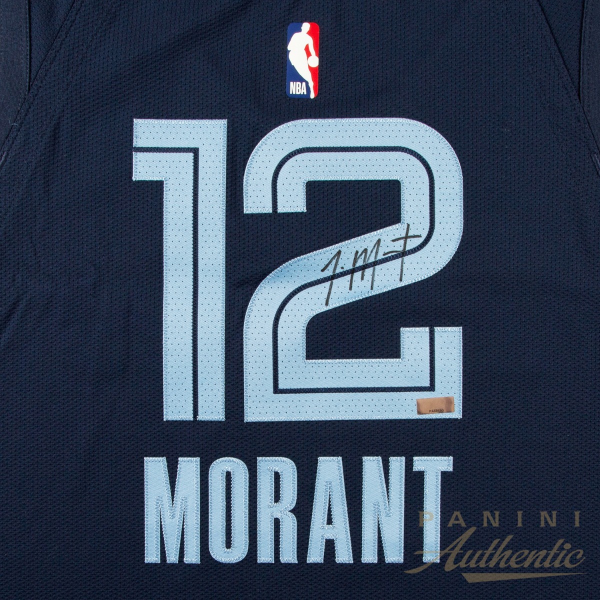 Ja Morant Autographed Memphis Grizzlies Navy Blue Nike Authentic Jersey ~Open Edition Item~ - Image 2