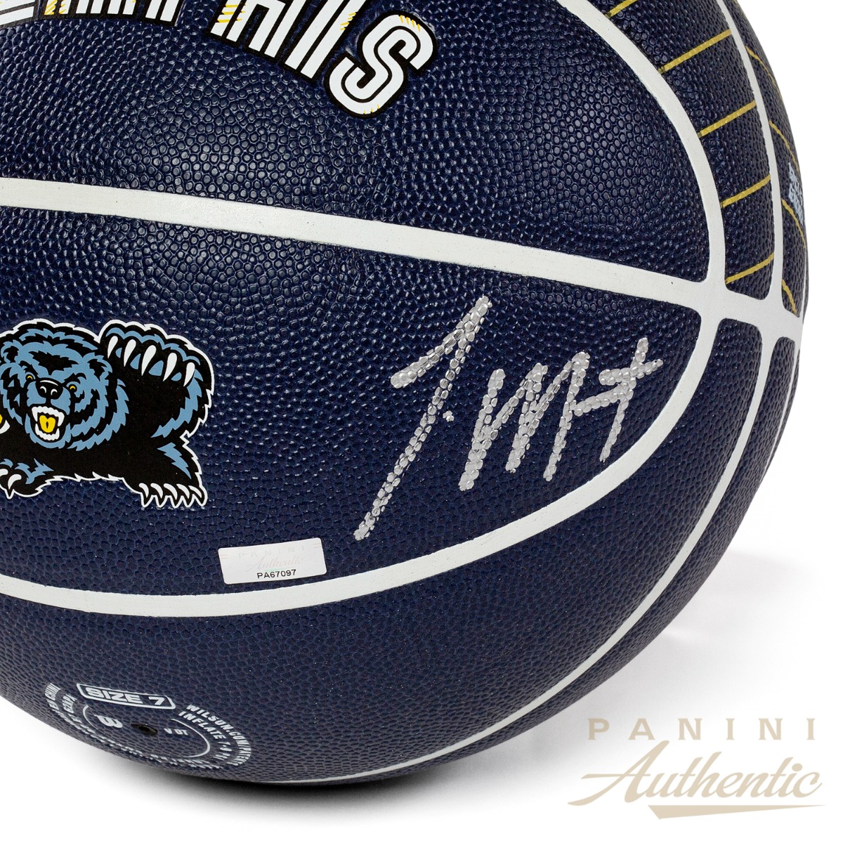 Ja Morant Autographed Wilson NBA 75th Anniversary Memphis Grizzlies City Edition Basketball ~Open Edition Item~ - Image 2