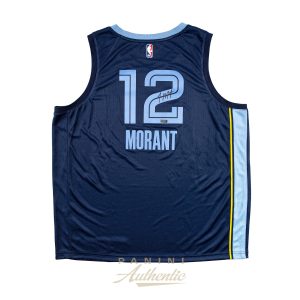 Ja Morant Autographed Memphis Grizzlies Navy Blue Nike Swingman Jersey ~Open Edition Item~