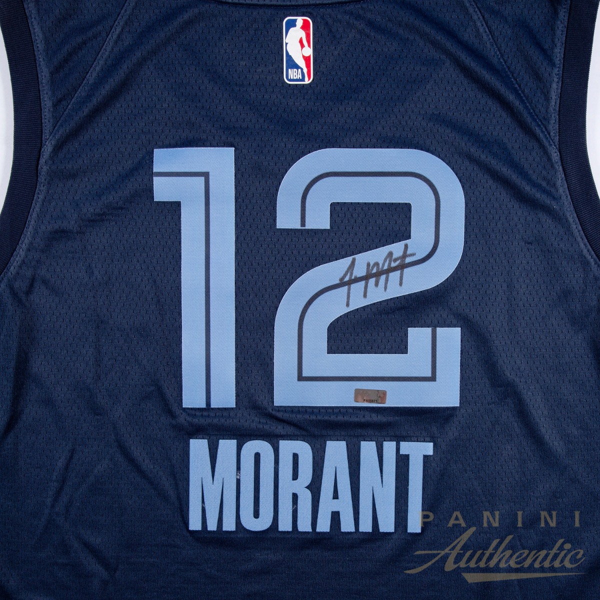 Ja Morant Autographed Memphis Grizzlies Navy Blue Nike Swingman Jersey ~Open Edition Item~ - Image 2