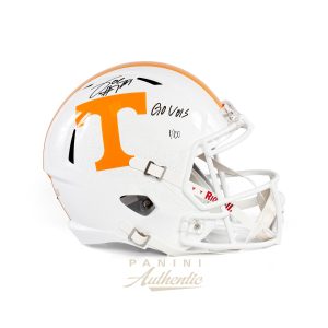 Joe Milton Autographed Tennessee Volunteers Full Size White Riddell Speed Replica Helmet with "Go Vols" Inscription ~Limited Edition to 100~