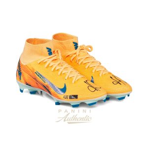 Kylian Mbappe Dual Autographed Orange Nike Zoom Mercurial Superfly 10 Pro Cleats ~Limited Edition to 25~