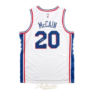Jared McCain Autographed Philadelphia 76ers White Swingman Jersey ~Open Edition Item~